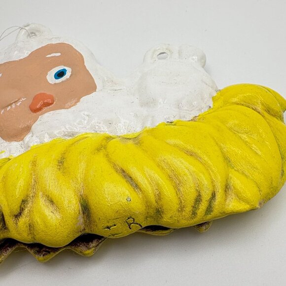 Vintage Baby Winking Lamb Christmas Tree Ornament Hand Painted - Picture 4 of 6